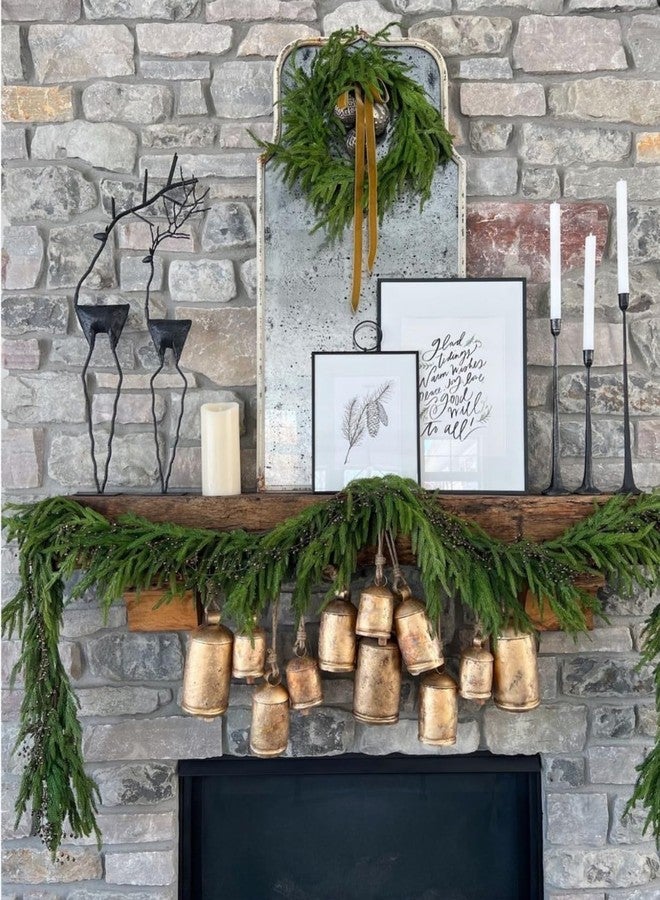 THOR INSTRUMENTS Set of 3 Giant Harmony Cow Bells Huge Vintage Handmade Rustic Lucky Christmas Hanging Bells On Rope - Image 4